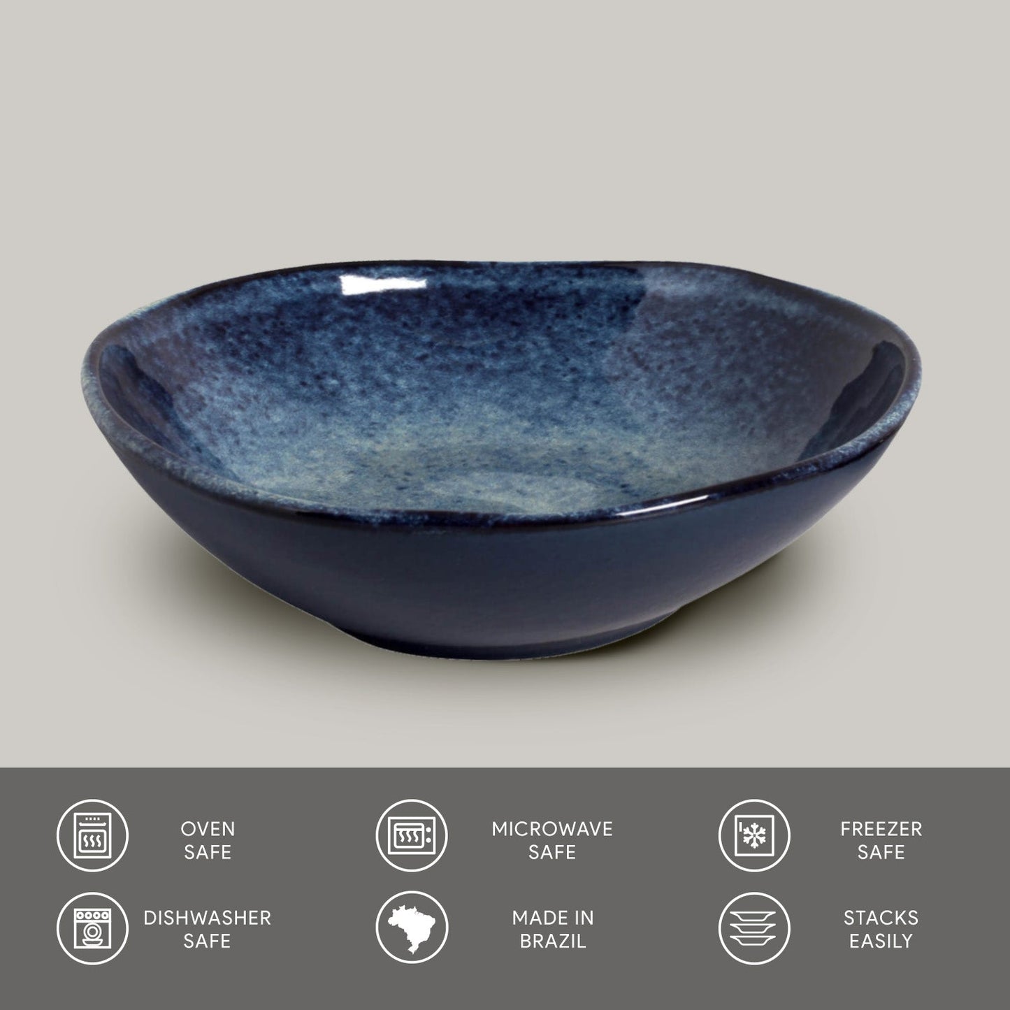 Porto Brasil DENIM BOWL ORGANIC STONEWARE dia. 6.9x2.2"  SKU: '14314113001