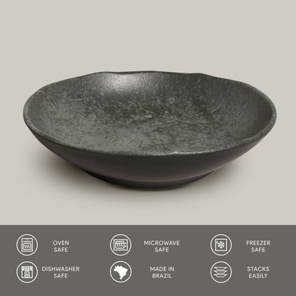 Porto Brasil CHROMIUM BOWL ORGANIC STONEWARE dia. 6.9x2.2"  SKU: '14314115901