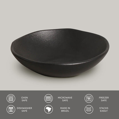 Porto Brasil MATTE BLACK BOWL ORGANIC STONEWARE dia. 6.9x2.2"  SKU: '1431473901