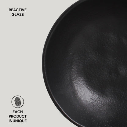 Porto Brasil MATTE BLACK BOWL ORGANIC STONEWARE dia. 6.9x2.2"  SKU: '1431473901