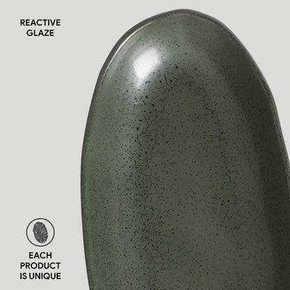 Porto Brasil GREENERY DEEP OVAL PR LARGE ORGANIC STONEWARE dia. 12.6x6.3"  SKU: '14414106501