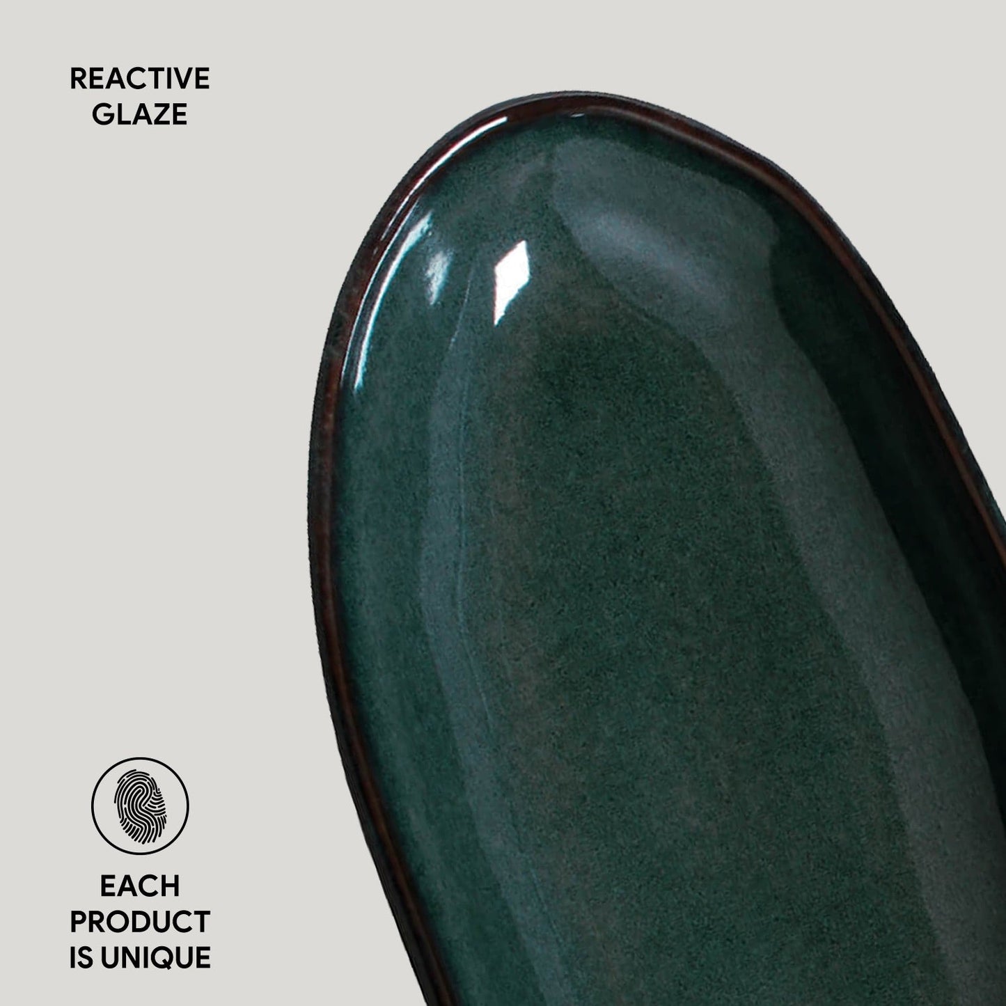 Porto Brasil OCEANO DEEP OVAL PR LARGE ORGANIC STONEWARE dia. 12.6x6.3"  SKU: '14414106701