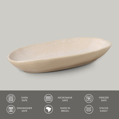Porto Brasil LATTE DEEP OVAL PR LARGE ORGANIC STONEWARE dia. 12.6x6.3"  SKU: '14414108501