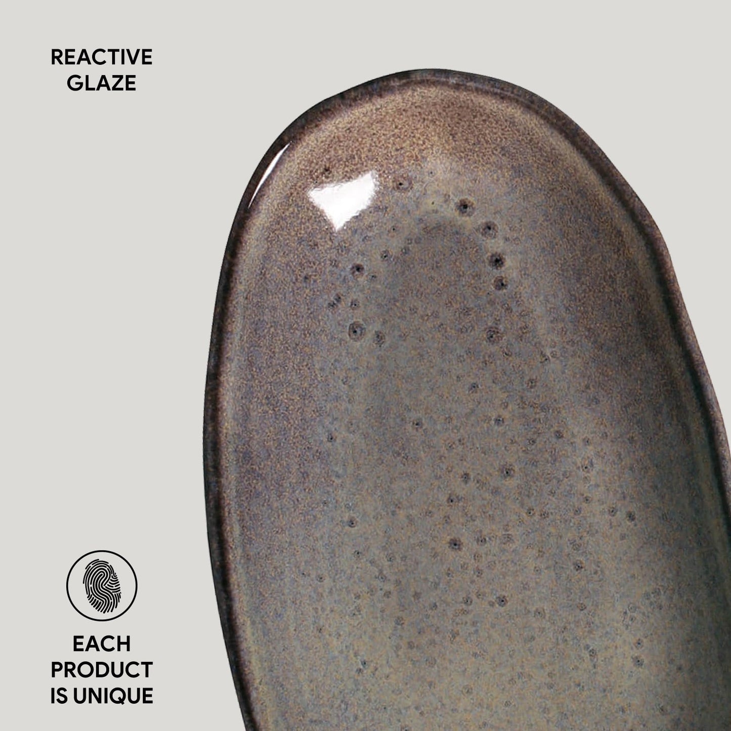 Porto Brasil TOURMALINE DEEP OVAL PR LARGE ORGANIC STONEWARE dia. 12.6x6.3"  SKU: '14414108901