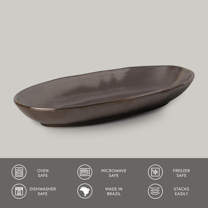 Porto Brasil METALLICA DEEP OVAL PR LARGE ORGANIC STONEWARE dia. 12.6x6.3"  SKU: '14414109301