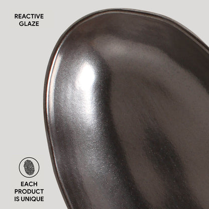 Porto Brasil METALLICA DEEP OVAL PR LARGE ORGANIC STONEWARE dia. 12.6x6.3"  SKU: '14414109301