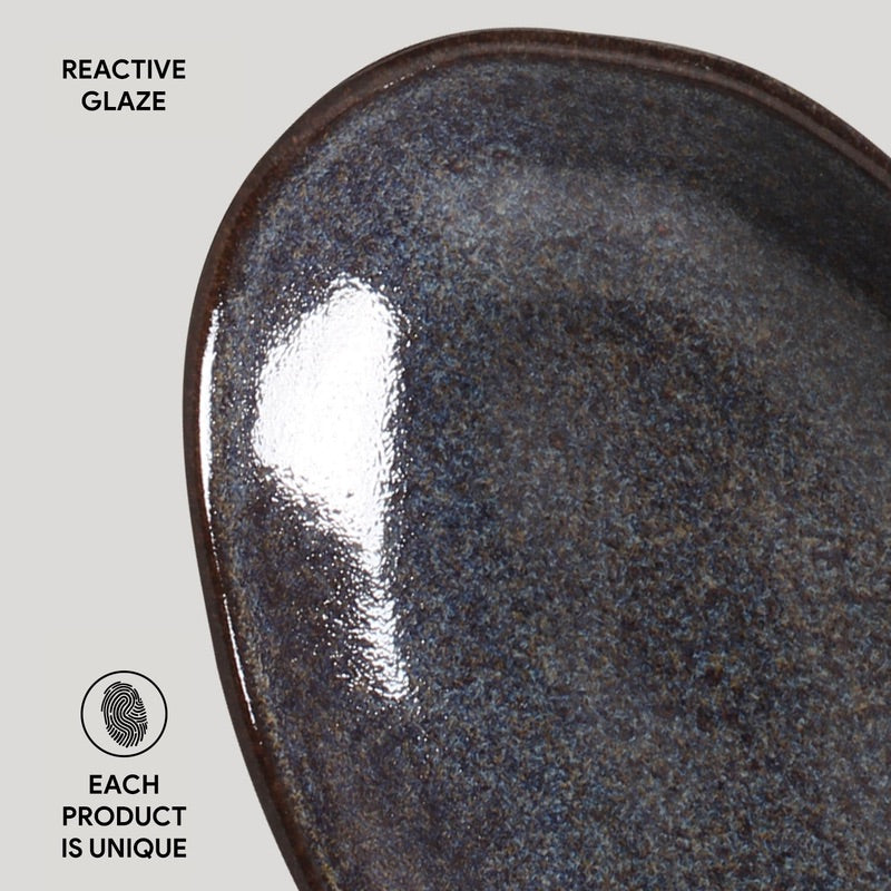 Porto Brasil TITANIUM DEEP OVAL PR LARGE ORGANIC STONEWARE dia. 12.6x6.3"  SKU: '14414109401