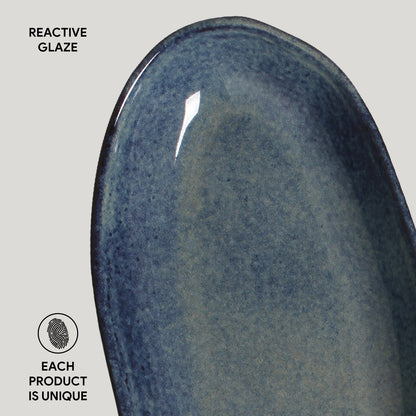 Porto Brasil DENIM DEEP OVAL PR LARGE ORGANIC STONEWARE 12.6x6.3"  SKU: '14414113001