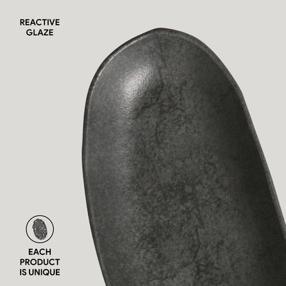 Porto Brasil CHROMIUM DEEP OVAL PR LARGE ORGANIC STONEWARE dia. 12.6x6.3"  SKU: '14414115901