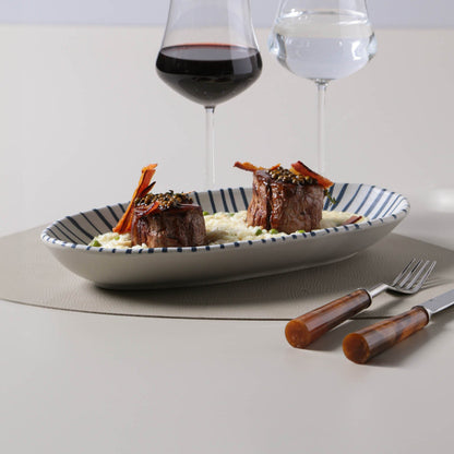 Porto Brasil ELEMENTO DEEP OVAL PR LARGE ORGANIC STONEWARE dia. 12.6x6.3"  SKU: '1441493101