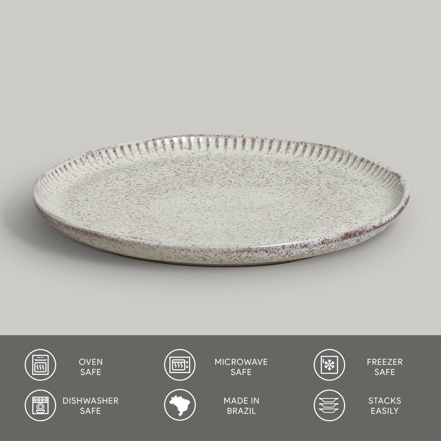 Porto Brasil PISTACHE LINHAS DESSERT PLATE STONEWARE dia. 8.46"  SKU: '1461108801
