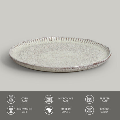 Porto Brasil PISTACHE LINHAS DESSERT PLATE STONEWARE dia. 8.46"  SKU: '1461108801