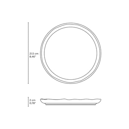 Porto Brasil PISTACHE LINHAS DESSERT PLATE STONEWARE dia. 8.46"  SKU: '1461108801