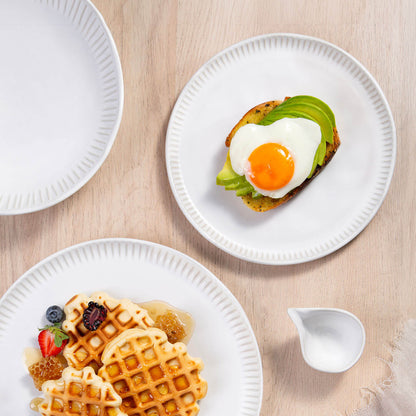 Porto Brasil NEW WHITE LINHAS DESSERT PLATE STONEWARE dia. 8.46"   SKU: '1461119801