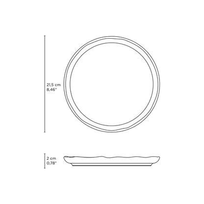 Porto Brasil NEW WHITE LINHAS DESSERT PLATE STONEWARE dia. 8.46"   SKU: '1461119801