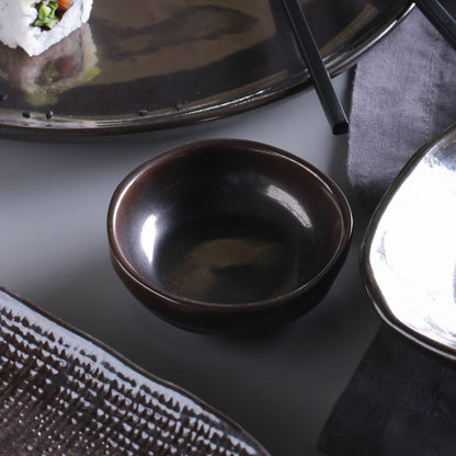 Porto Brasil METALLICA RAMEKIN ORGANIC MEDIUM STONEWARE dia. 3.54x1.18"  SKU: '14614109301