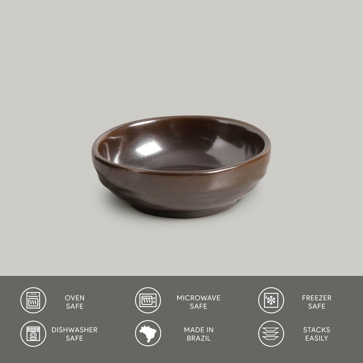 Porto Brasil METALLICA RAMEKIN ORGANIC MEDIUM STONEWARE dia. 3.54x1.18"  SKU: '14614109301