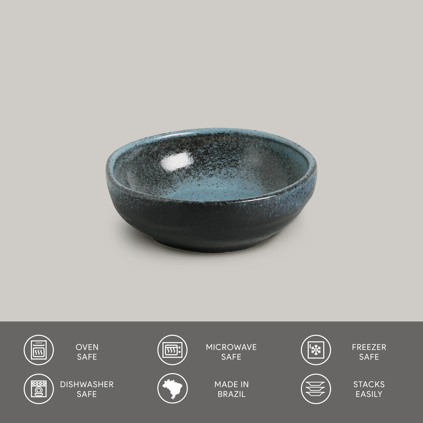 Porto Brasil NIGHT SKY RAMEKIN ORGANIC MEDIUM STONEWARE dia. 3.54x1.18"  SKU: '1461477201