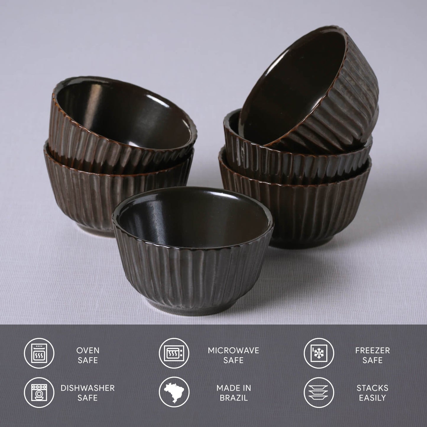 Porto Brasil METALLICA LINHAS RAMEKIN STONEWARE dia. 3.5x1.97"  SKU: '14661109301
