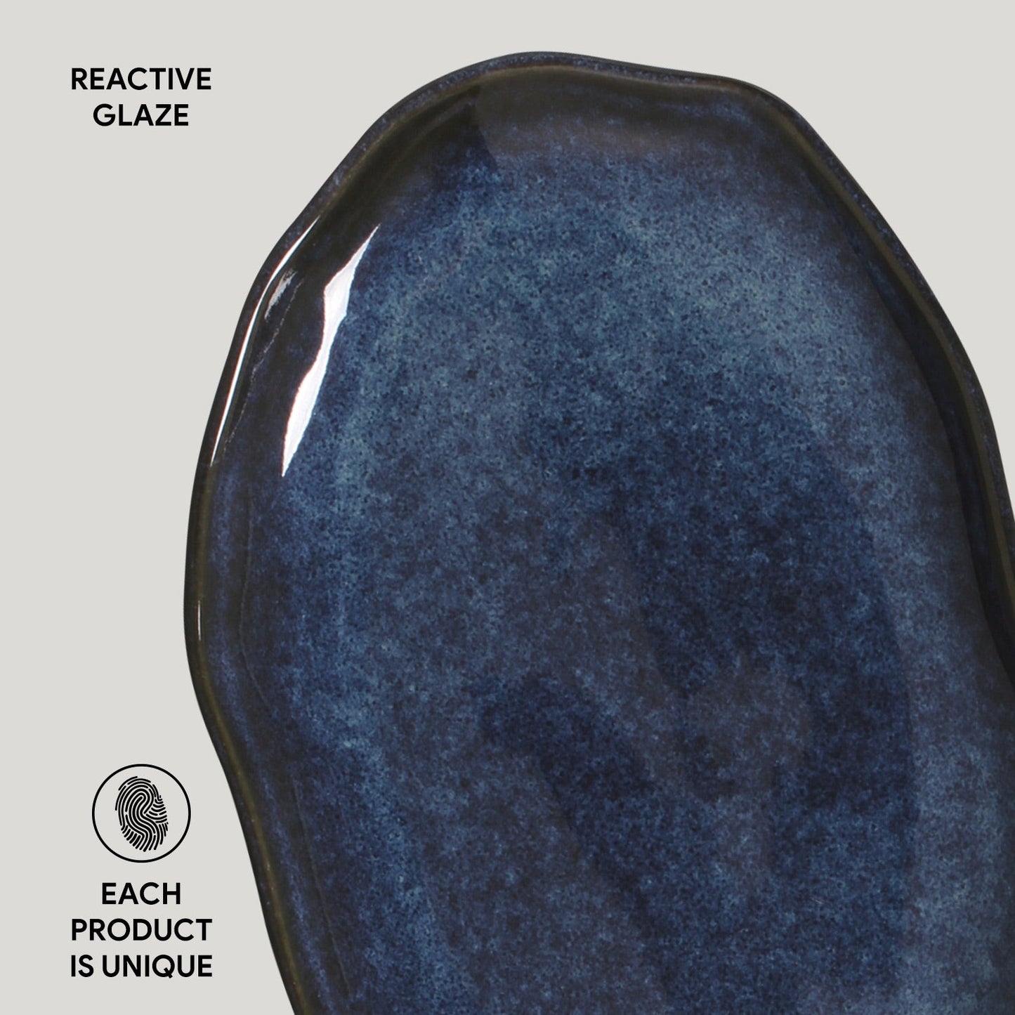 Porto Brasil DENIM SHALLOW OVAL PR MEDIUM BIO STONEWARE dia. 11.81x7.87"  SKU: '14831113001