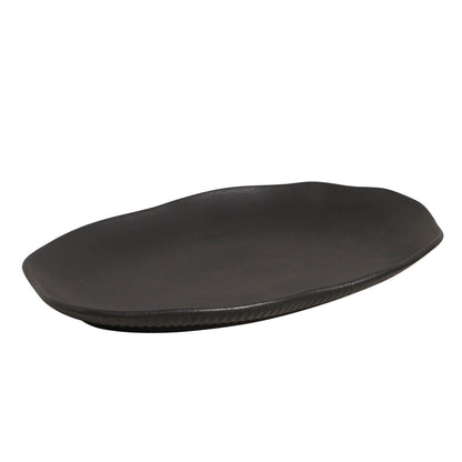 Porto Brasil MATTE BLACK SHALLOW OVAL PR MEDIUM BIO STONEWARE dia. 11.81x7.87"  SKU: '1483173901