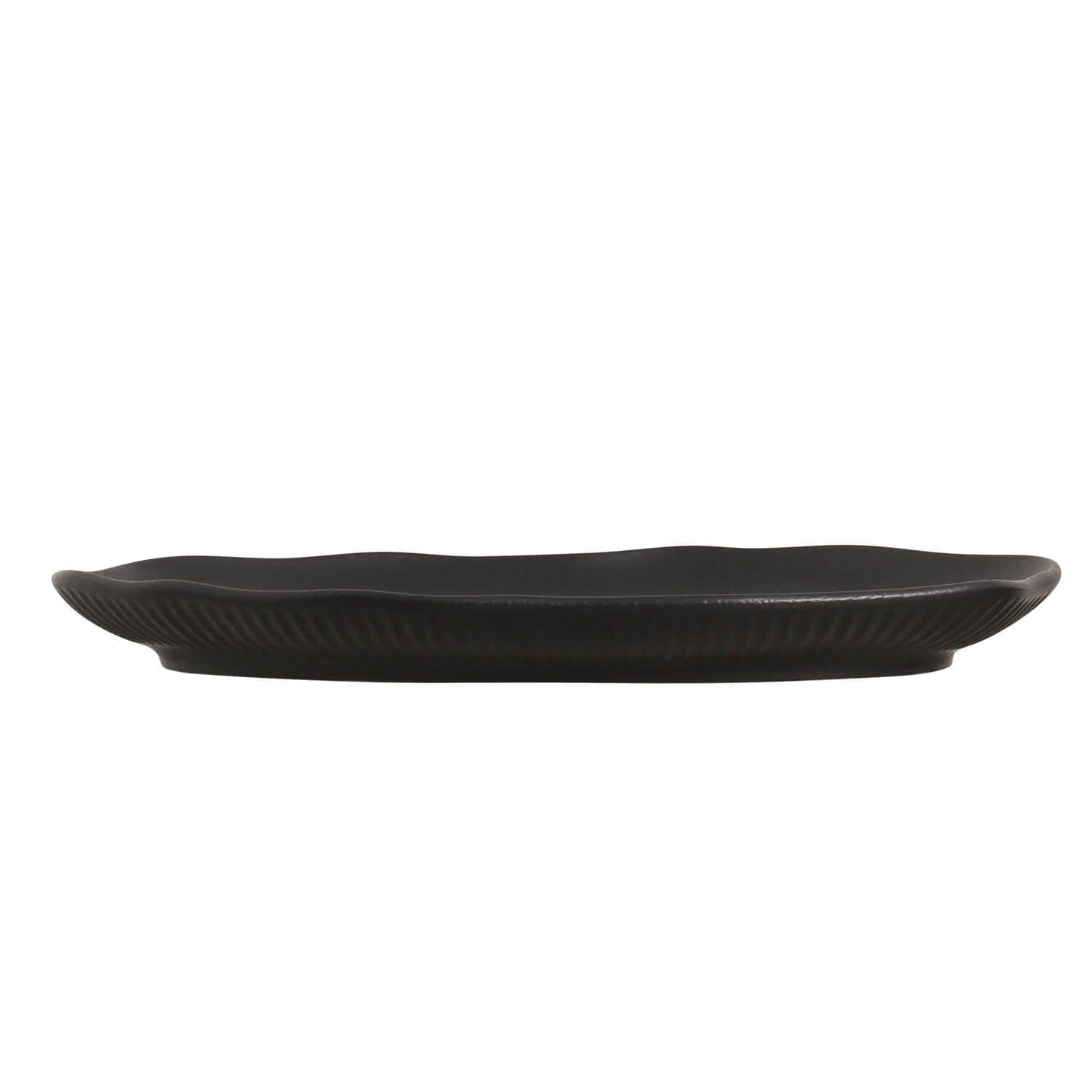 Porto Brasil MATTE BLACK SHALLOW OVAL PR MEDIUM BIO STONEWARE dia. 11.81x7.87"  SKU: '1483173901
