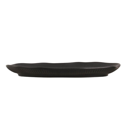 Porto Brasil MATTE BLACK SHALLOW OVAL PR MEDIUM BIO STONEWARE dia. 11.81x7.87"  SKU: '1483173901