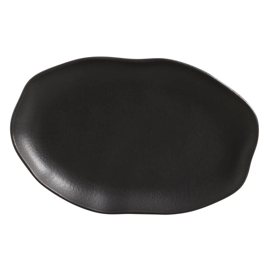 Porto Brasil MATTE BLACK SHALLOW OVAL PR MEDIUM BIO STONEWARE dia. 11.81x7.87"  SKU: '1483173901
