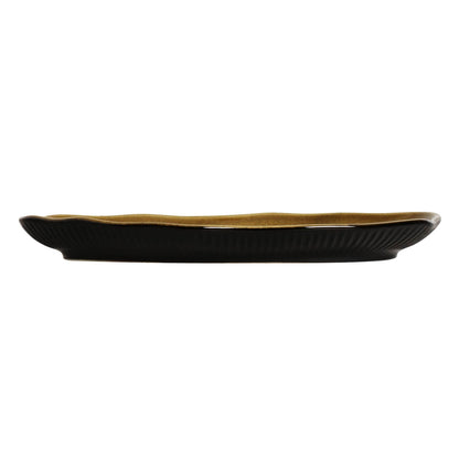 Porto Brasil AMBER SHALLOW OVAL PR MEDIUM BIO STONEWARE dia. 11.81x7.87"  SKU: '1483177101