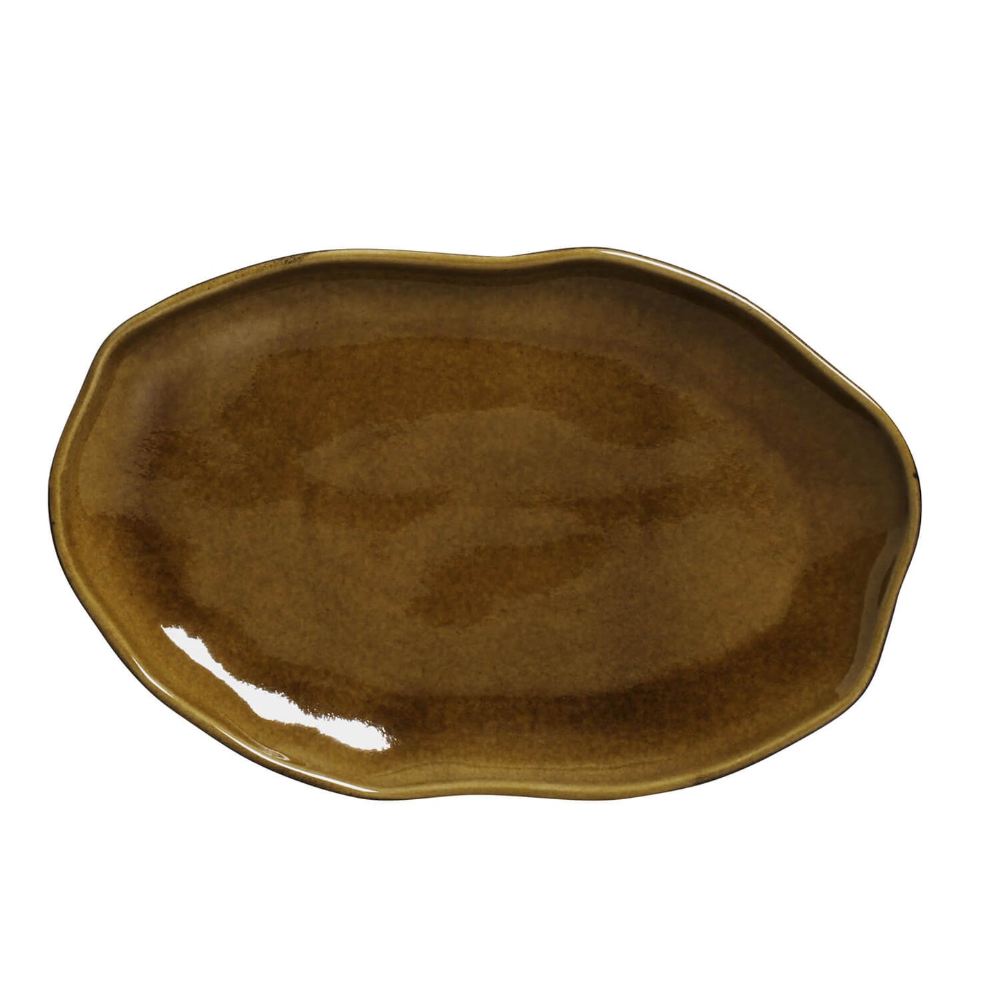 Porto Brasil AMBER SHALLOW OVAL PR MEDIUM BIO STONEWARE dia. 11.81x7.87"  SKU: '1483177101