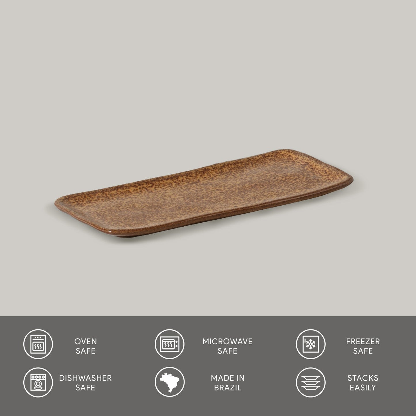 Porto Brasil DIJON RECTANGULAR PR ORGANIC STONEWARE dia. 8.66x3.74"  SKU: '15014105801