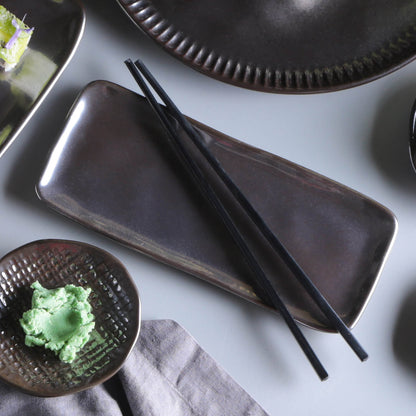 Porto Brasil METALLICA RECTANGULAR PR ORGANIC STONEWARE dia. 8.66x3.74"  SKU: '15014109301