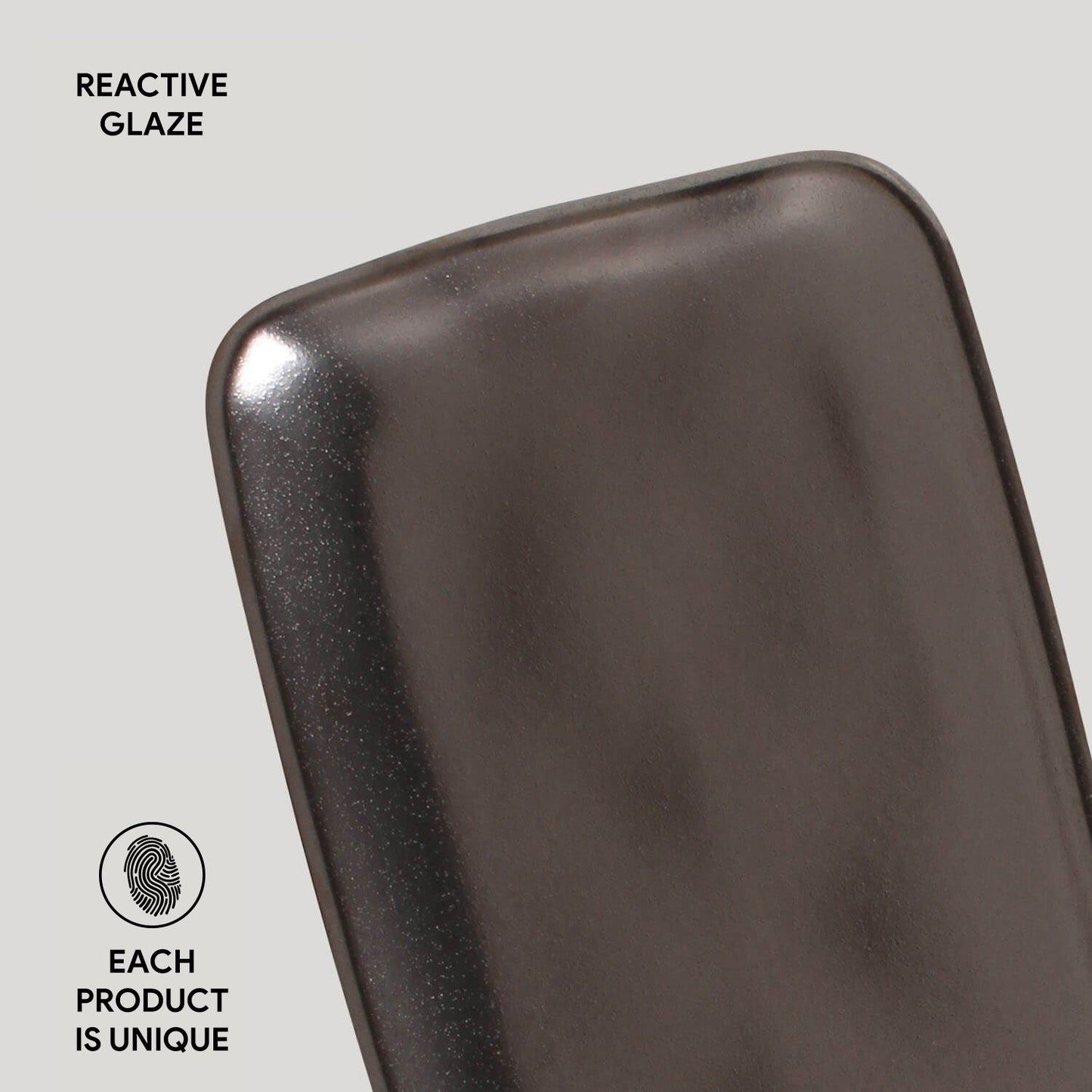 Porto Brasil METALLICA RECTANGULAR PR ORGANIC STONEWARE dia. 8.66x3.74"  SKU: '15014109301