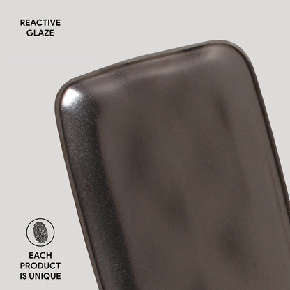 Porto Brasil METALLICA RECTANGULAR PR ORGANIC STONEWARE dia. 8.66x3.74"  SKU: '15014109301