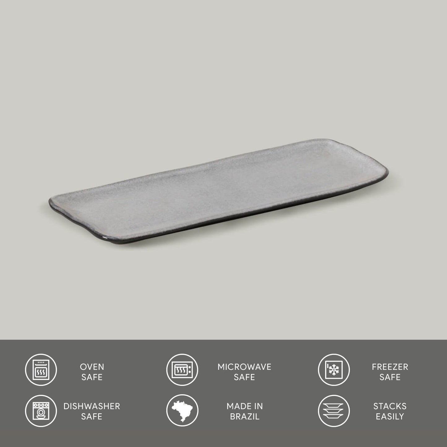 Porto Brasil DUST RECTANGULAR PR ORGANIC STONEWARE dia. 8.66x3.74"  SKU: '15014115801