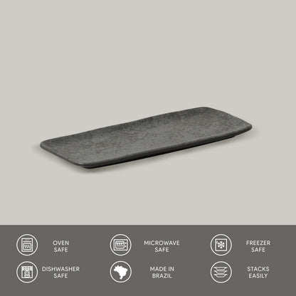 Porto Brasil CHROMIUM RECTANGULAR PR ORGANIC STONEWARE dia. 8.66x3.74"  SKU: '15014115901