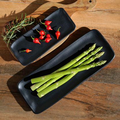 Porto Brasil MATTE BLACK RECTANGULAR PR ORGANIC STONEWARE dia. 8.66x3.74"  SKU: '1501473901