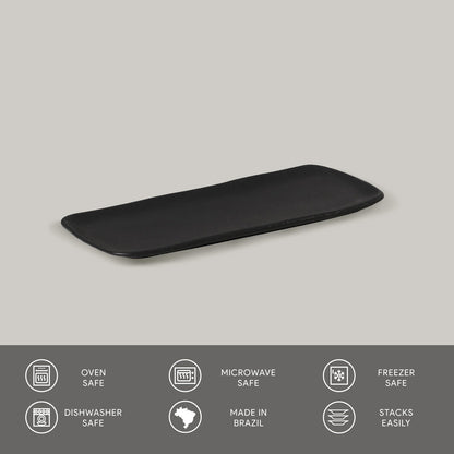 Porto Brasil MATTE BLACK RECTANGULAR PR ORGANIC STONEWARE dia. 8.66x3.74"  SKU: '1501473901