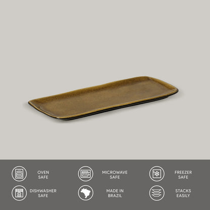 Porto Brasil AMBER RECTANGULAR PR ORGANIC STONEWARE dia. 8.66x3.74"  SKU: '1501477101