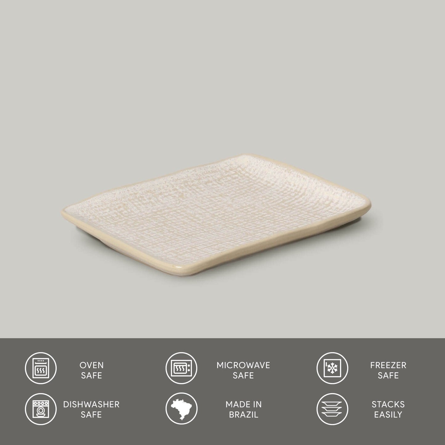 Porto Brasil LATTE RECTANGULAR PR JUTA STONEWARE dia. 7.08x5.51"  SKU: '15064108501