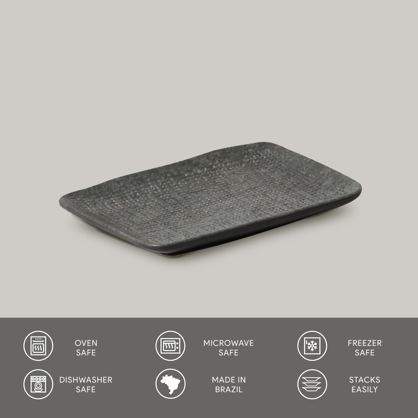 Porto Brasil CHROMIUM RECTANGULAR PR JUTA STONEWARE dia. 7.08x5.51"  SKU: '15064115901