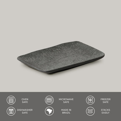 Porto Brasil CHROMIUM RECTANGULAR PR JUTA STONEWARE dia. 7.08x5.51"  SKU: '15064115901