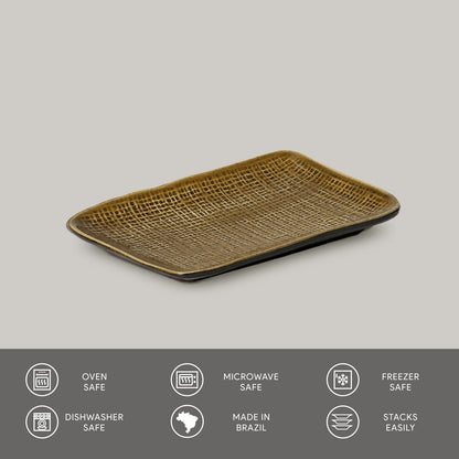 Porto Brasil AMBER RECTANGULAR PR JUTA STONEWARE dia. 7.08x5.51"  SKU: '1506477101