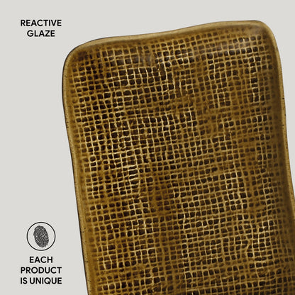 Porto Brasil AMBER RECTANGULAR PR JUTA STONEWARE dia. 7.08x5.51"  SKU: '1506477101