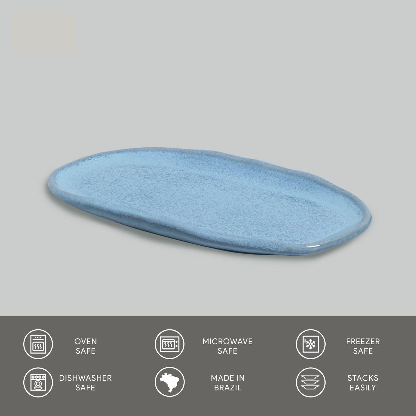 Porto Brasil BREEZE SHALLOW OVAL PR ORGANIC STONEWARE dia. 9.06x4.33"  SKU: '15114109001