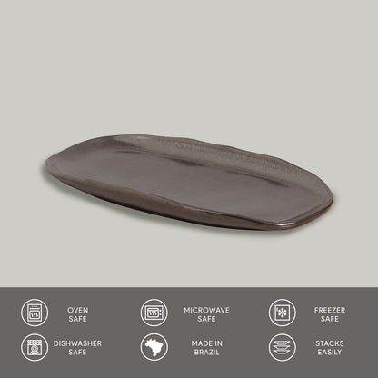 Porto Brasil METALLICA SHALLOW OVAL PR ORGANIC STONEWARE dia. 9.06x4.33"  SKU: '15114109301