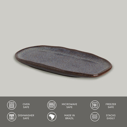 Porto Brasil TITANIUM SHALLOW OVAL PR ORGANIC STONEWARE dia. 9.06x4.33"  SKU: '15114109401