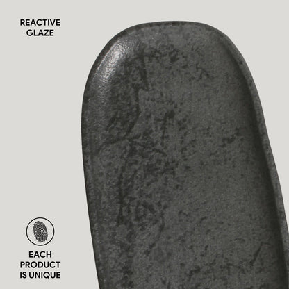 Porto Brasil CHROMIUM SHALLOW OVAL PR ORGANIC STONEWARE dia. 9.06x4.33"  SKU: '15114115901