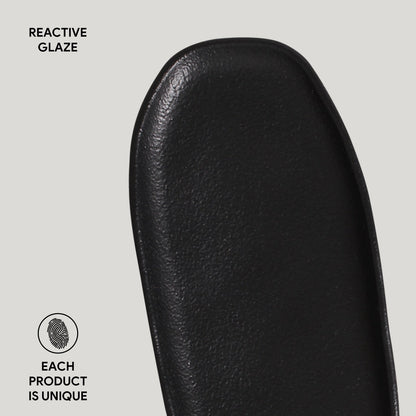 Porto Brasil MATTE BLACK SHALLOW OVAL PR ORGANIC STONEWARE dia. 9.06x4.33"  SKU: '1511473901