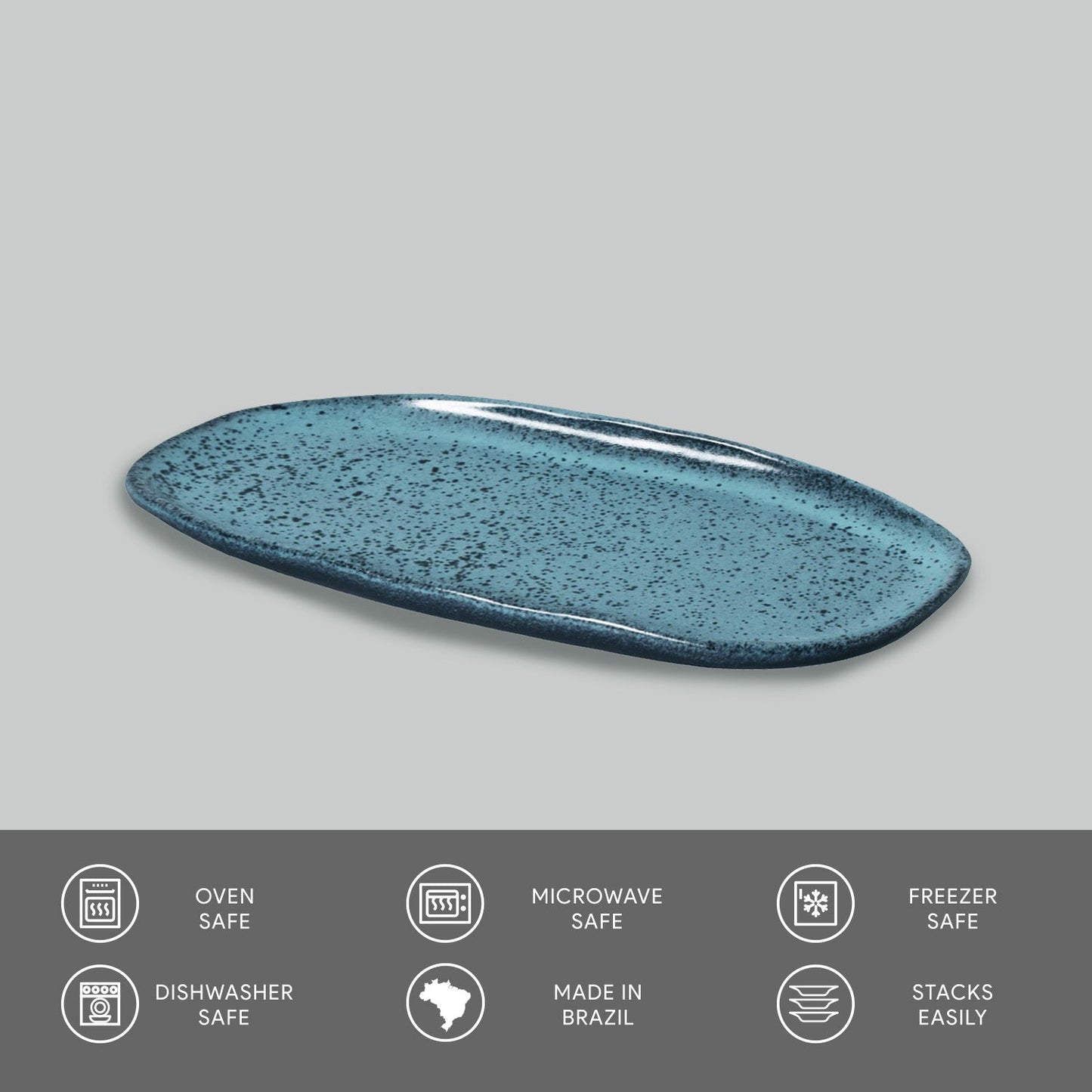 Porto Brasil NIGHT SKY SHALLOW OVAL PR ORGANIC STONEWARE dia. 9.06x4.33"  SKU: '1511477201